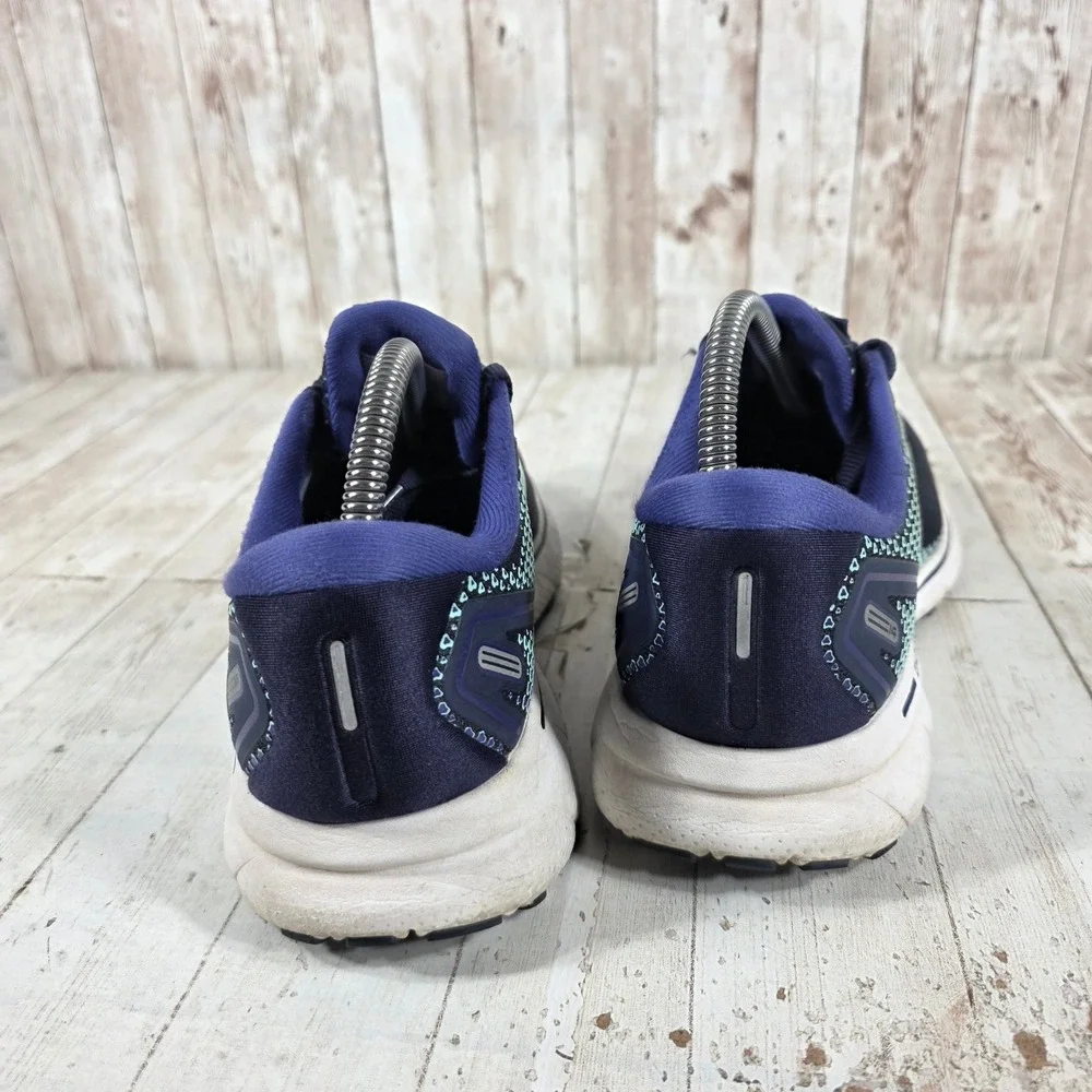 Brooks Ghost 14 Womens 8.5 Wide Navy Blue Seafoam Running Shoes 1203561D446